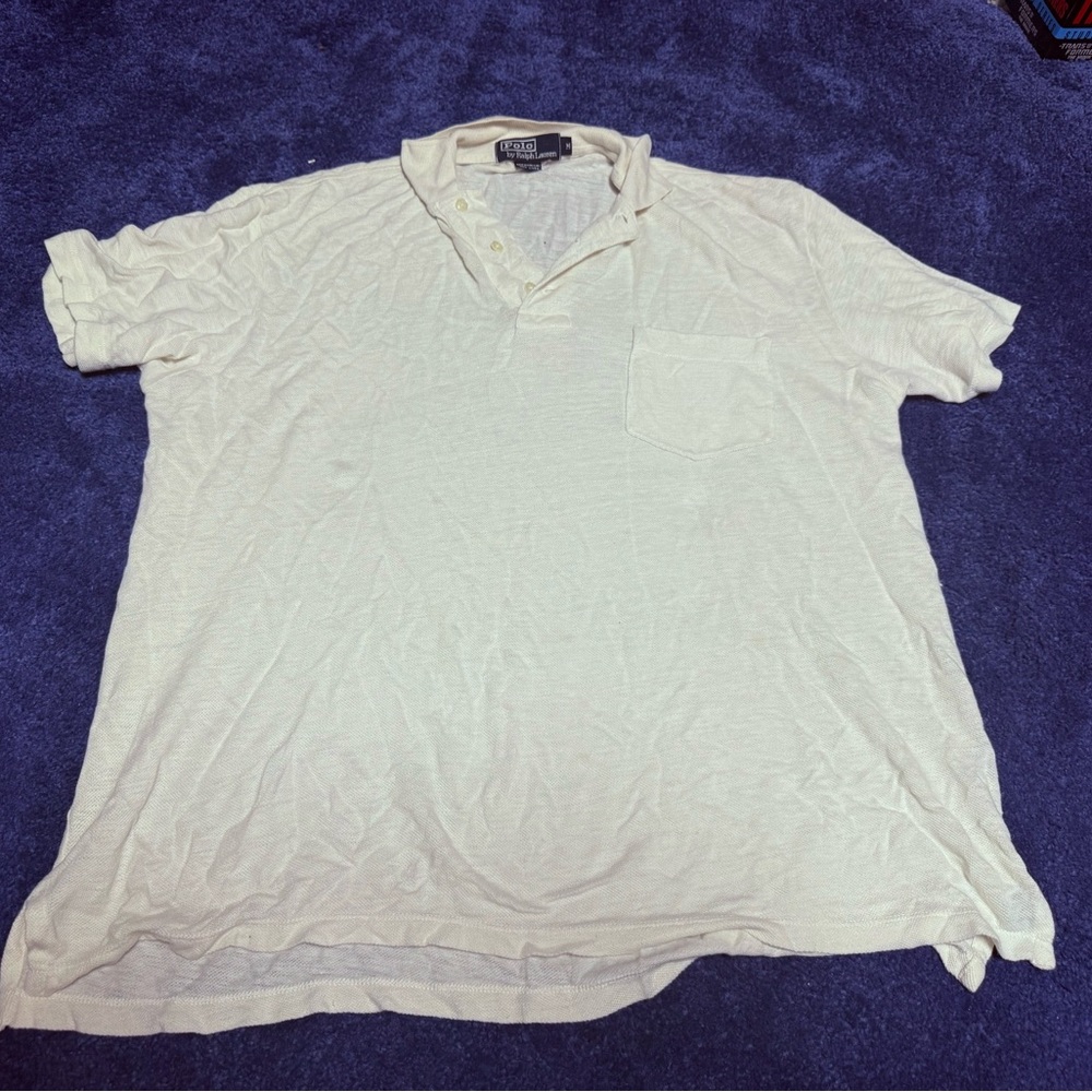Ralph Lauren Cream Linen Polo Shirt